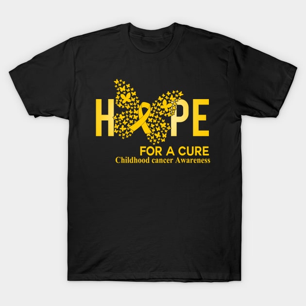 Hope For A Cure Butterfly Gift Childhood cancer 2 T-Shirt by HomerNewbergereq